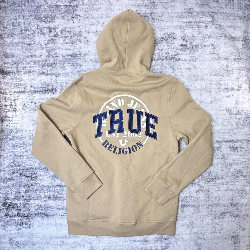 New - No Tags True Religion‎ Brand Jeans Full Zip Khaki Hoodie Men's Medium